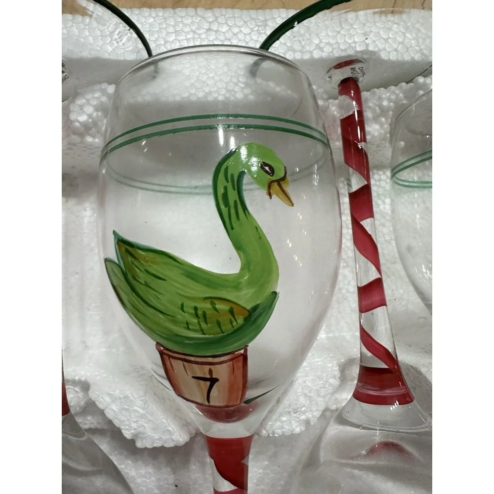Festive Collection Twelve Days of Christmas Wine Glass Set 11 of 12 Vintage